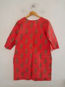 Peach Printed Kurta (Women's)