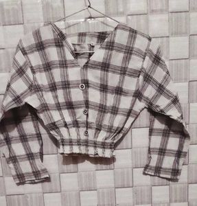 Chic Cropped Plaid Crop top Shirt