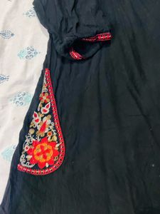 Embroidered Black Kurta Set