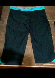 Comfortable Black track Pants with Teal Waistband