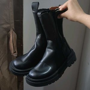 Black Leather Chelsea Boots