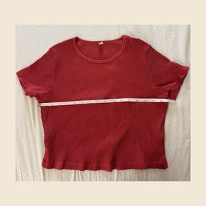 Ribbed Red T-Shirt