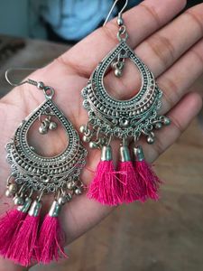 Boho Tassel Jhumka Earrings