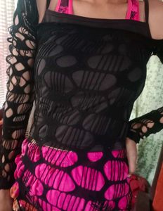 Unique Black Distressed Top