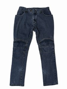 Balmain Style Dark Wash Moto Jeans