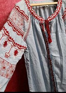 Embroidered Mini Dress