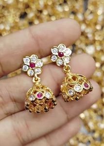 5 metals Golden Jhumka &amp; Chandbali Earri