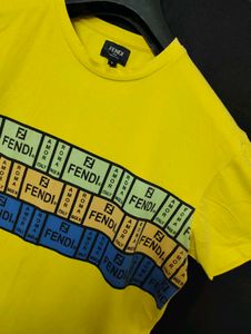 Fendi Roma Italy Yellow T-Shirt