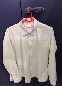 Men's Light Blue Striped Button-Up Shirt