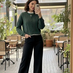 Korean Green Knit Cardigan Top 💚