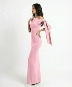 Pink One-Shoulder Maxi Dress