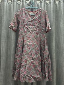 FABINDIA M size Grey Floral block print Kurta