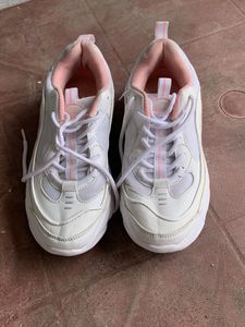 White & Pink Fashion Sneakers