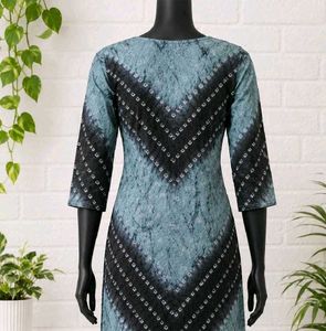 Stylish Blue &amp; Black Bandhani Print Kurta Set