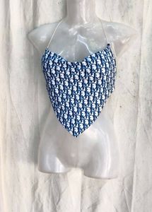 I. Stylish Bandana Print Halter Top