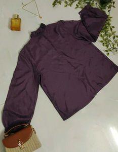 Elegant Purple Ruffle Neck Blouse💜✨