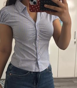 Chic Striped Button-Up Top