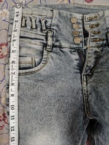 High-Waisted Acid Wash Jeans