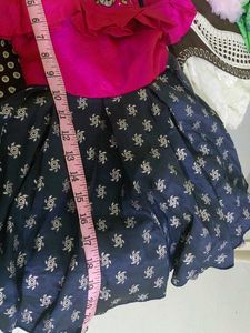 Designer Pink &amp; Navy Lehenga Choli Set