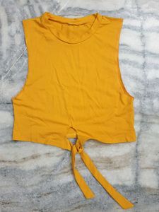 🐥Mustard Sleeveless Crop Top