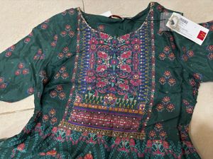 Elegant Green Printed Kurta