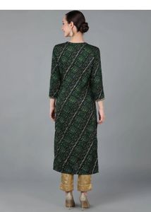 Green Bandhani Kurta