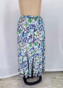 Bohemian Floral Print Tiered Maxi Skirt