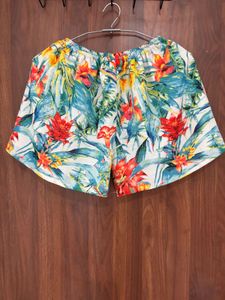 Vibrant Floral Print Shorts &amp; Cardigan Set.