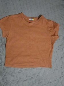 Rust color Crop T-Shirt (Size S)