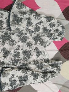 Floral Print Kurta with Chevron Pants