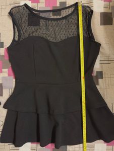 Chic Black Peplum Top