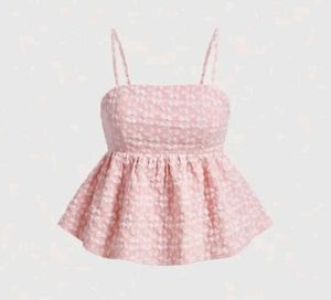 Cute Pink Peplum Tank Top