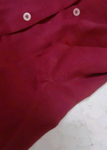 Formal top Maroon With Side Slit and pastel shirt