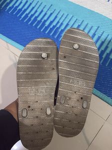 Silver Frisbee Flip Flops