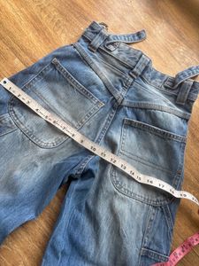 balloon carpenter blue jeans with adjustable belt