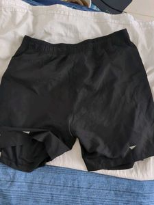 Azorte  Men's Black 2 in 1 Shorts Size 30