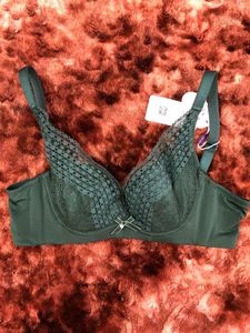 Green Lace Trimmed Bra