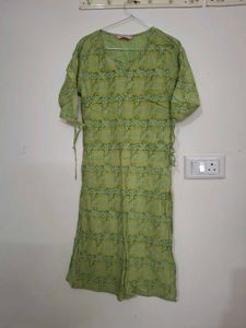 Green Printed Kurta