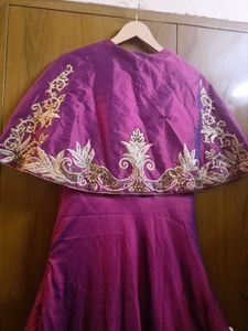 Elegant Embroidered Silk Gown