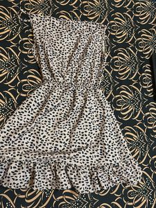 Leopard Print Ruffle Hem Dress