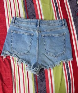 Zara Distressed Denim Shorts