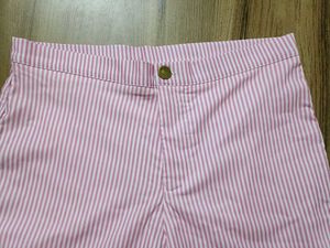 Pink Striped Casual Pants