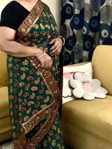 Elegant Green Embellished Saree
