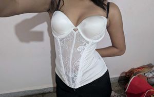 Women's White Lace Corset Top