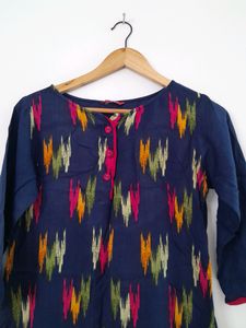 Navy Blue Printed Kurta (Women's)