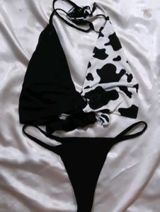Cow Print Bikini Set