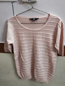 Light Pink Textured Knit Top