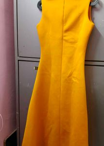 Vibrant Yellow dress with Button Detail