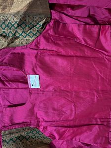 Elegant Pink &amp; Green traditional wear set