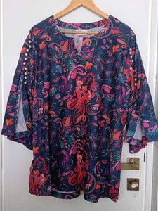 Paisley Print Blouse And Pant Set